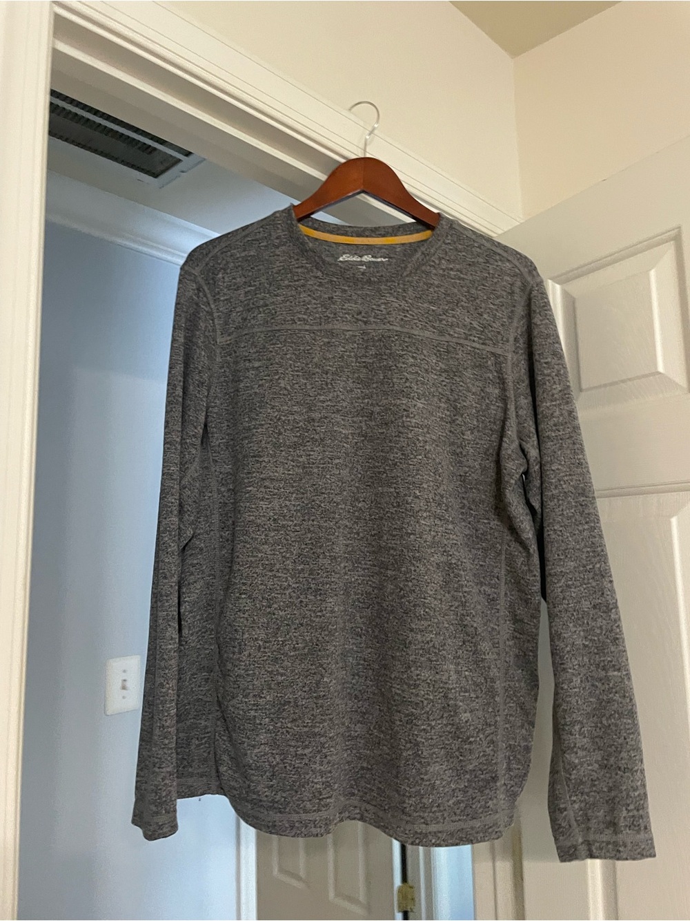 Eddie Bauer Heather Gray Long-Sleeve Crewneck Shirt